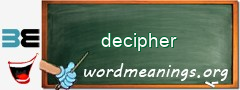 WordMeaning blackboard for decipher